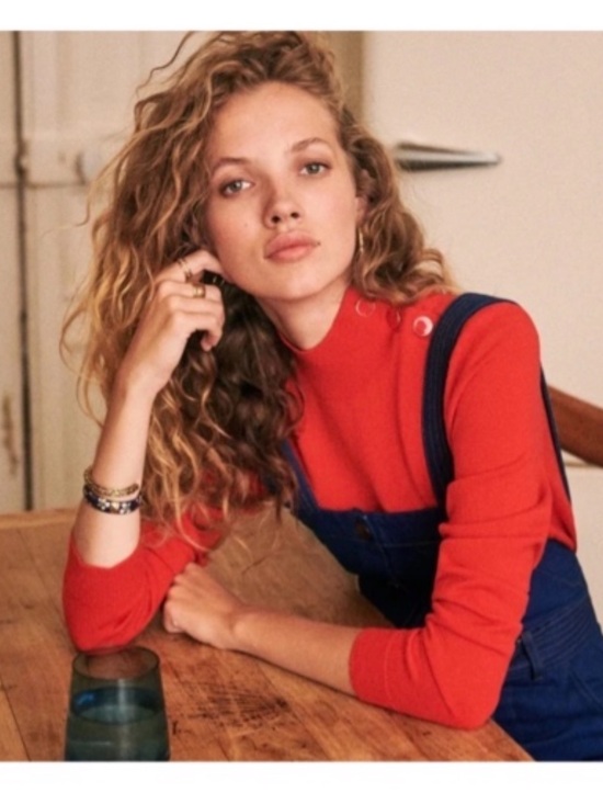 Sezane Sweaters - Sezane Jacob Jumper Cherry Red merino Wool Ribbed Fitted Sweater XS